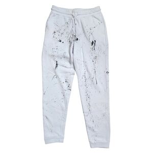 Reflex Stylish White Joggers with Black/Silver Splatter